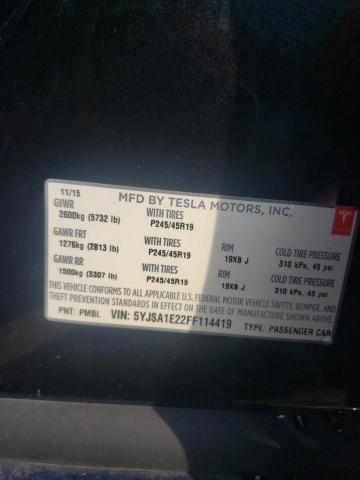 5YJSA1E22FF114419 - 2015 TESLA MODEL S 黑色 照片 12