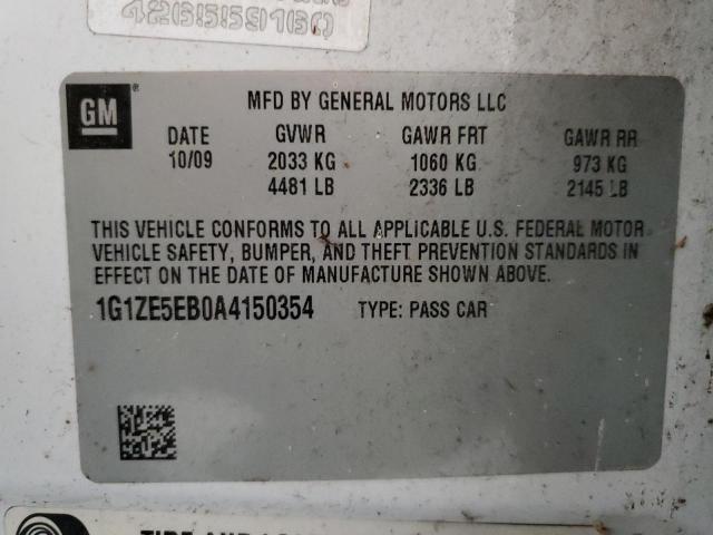 1G1ZE5EB0A4150354 - 2010 CHEVROLET MALIBU LTZ თეთრი ფოტო 12