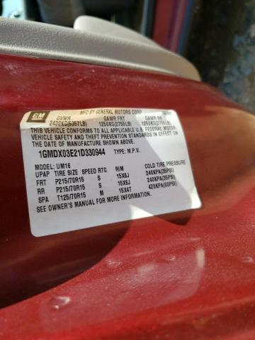 1GMDX03E21D330944 - 2001 PONTIAC MONTANA BURGUNDY photo 14