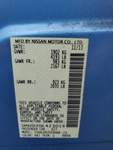 1N4AZ0CP2DC423014 - 2013 NISSAN LEAF S BLUE photo 12