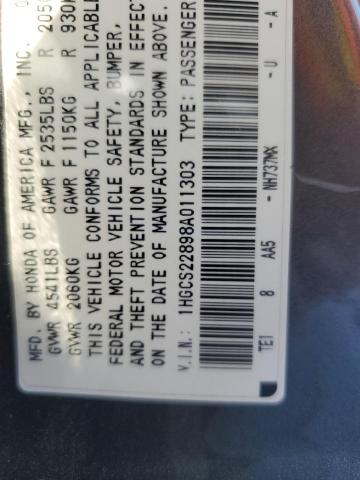 1HGCS22898A011303 - 2008 HONDA ACCORD EXL 灰色 照片 13