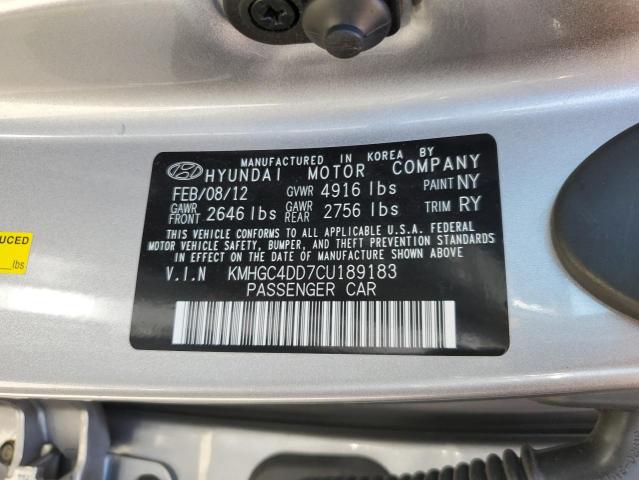 KMHGC4DD7CU189183 - 2012 HYUNDAI GENESIS 3.8L SILVER photo 12