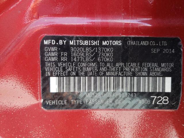 ML32A3HJXFH013243 - 2015 MITSUBISHI MIRAGE DE RED photo 12
