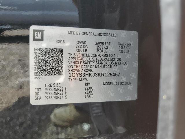 1GYS3HKJ3KR125457 - 2019 CADILLAC ESCALADE ESV LUXURY BLACK photo 13