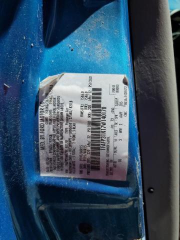 1FAFP31N17W140170 - 2007 FORD FOCUS ZX3 BLUE photo 12