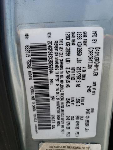 2C4GP243X3R269644 - 2003 CHRYSLER TOWN & COU 蓝色 照片 13