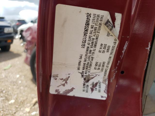 2G4WB52K841175151 - 2004 BUICK REGAL LS 勃艮第红 照片 12