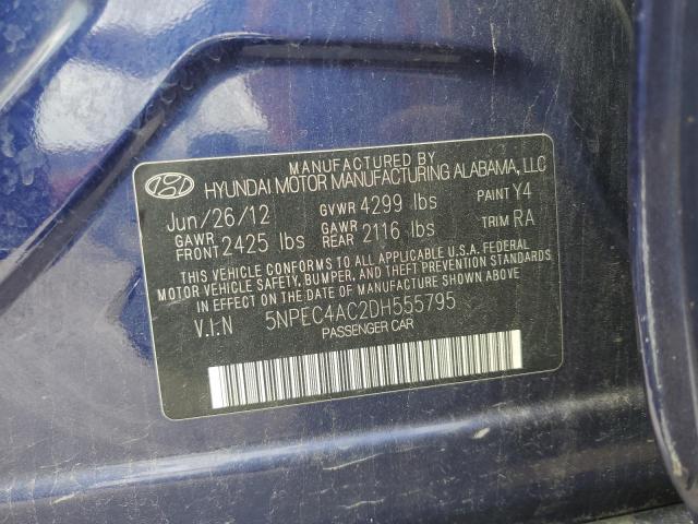 5NPEC4AC2DH555795 - 2013 HYUNDAI SONATA SE 蓝色 照片 13