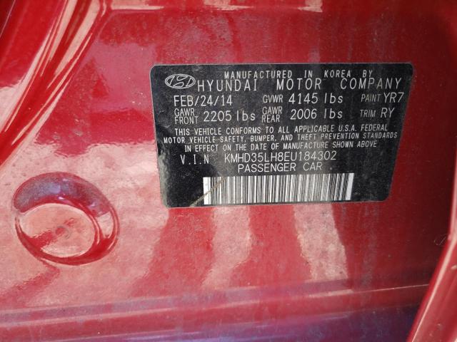 KMHD35LH8EU184302 - 2014 HYUNDAI ELANTRA GT RED photo 12