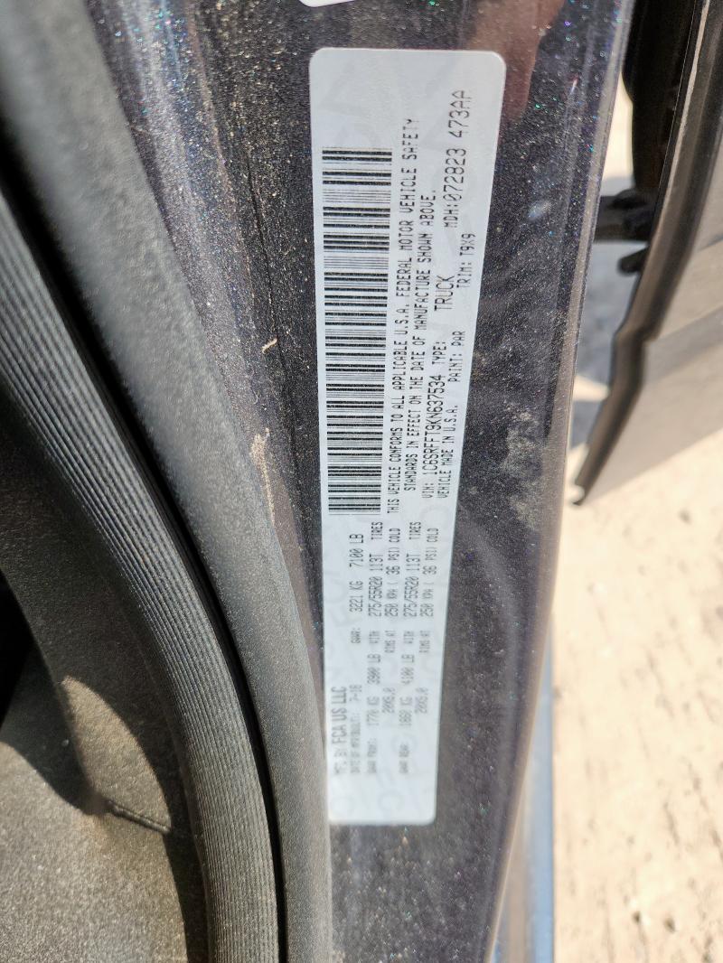 1C6SRFFT9KN637534 - 2019 RAM 1500 BIG HORN/LONE STAR BLACK photo 12