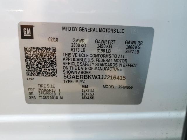 5GAERBKW3JJ216415 - 2018 BUICK ENCLAVE ESSENCE 白色 照片 13