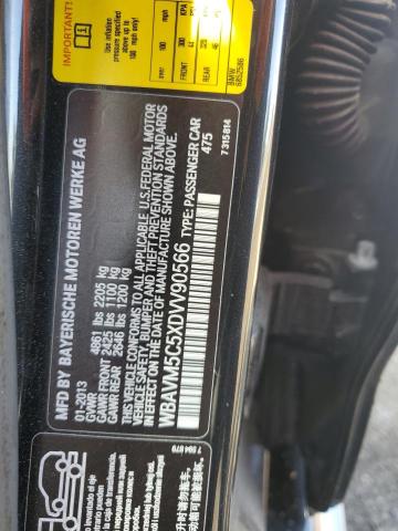 WBAVM5C5XDVV90566 - 2013 BMW X1 XDRIVE35I BLACK photo 12