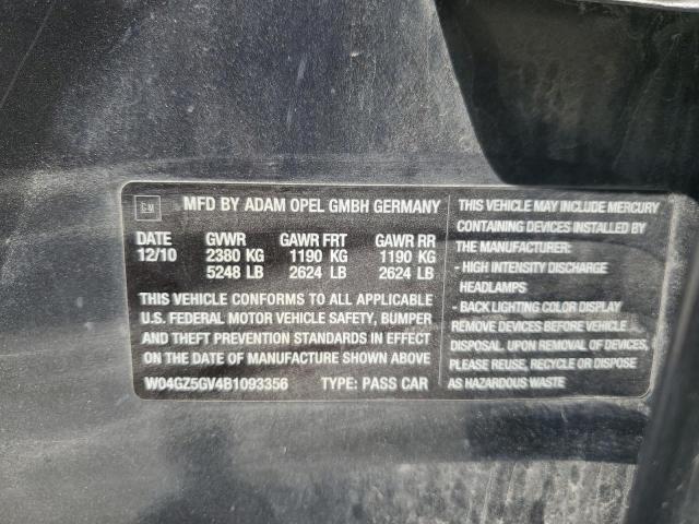 W04GZ5GV4B1093356 - 2011 BUICK REGAL CXL GRAY photo 13