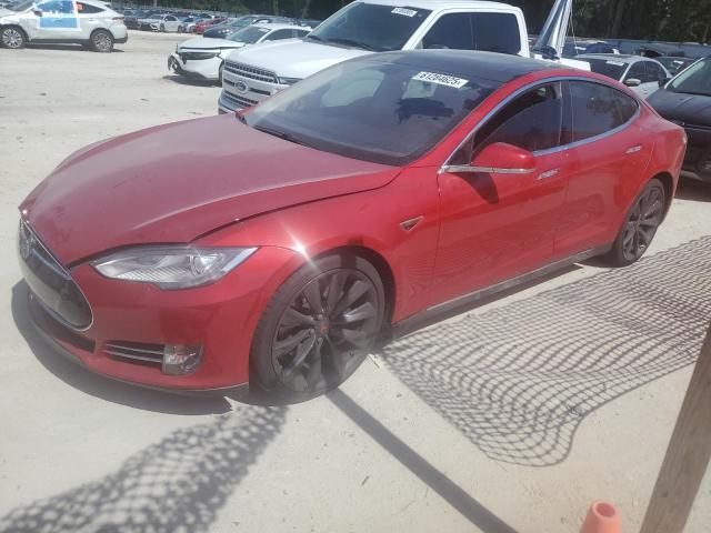 5YJSA1H19EFP27946 - 2014 TESLA MODEL S 红色 照片 1