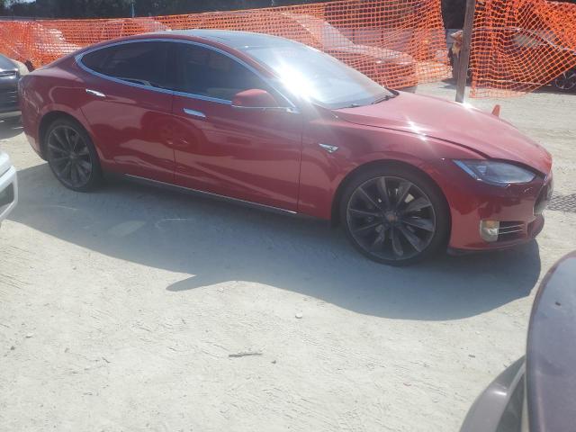 5YJSA1H19EFP27946 - 2014 TESLA MODEL S 红色 照片 4