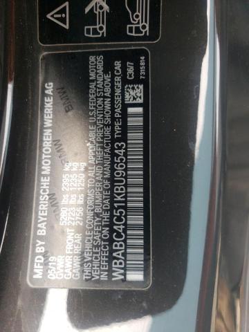 WBABC4C51KBU96543 - 2019 BMW M850XI GRAY photo 12