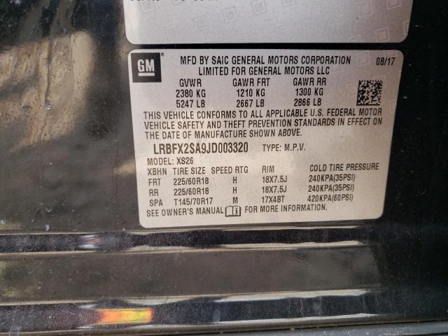 LRBFX2SA9JD003320 - 2018 BUICK ENVISION ESSENCE შავი ფოტო 13