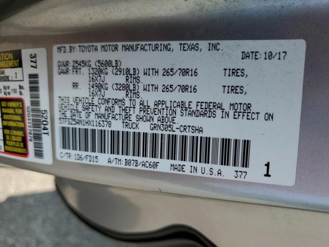 5TFSZ5AN1HX116378 - 2017 TOYOTA TACOMA ACCESS CAB ნაცრისფერი ფოტო 12