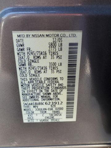 5N1AR18U86C623912 - 2006 NISSAN PATHFINDER LE BEIGE photo 13