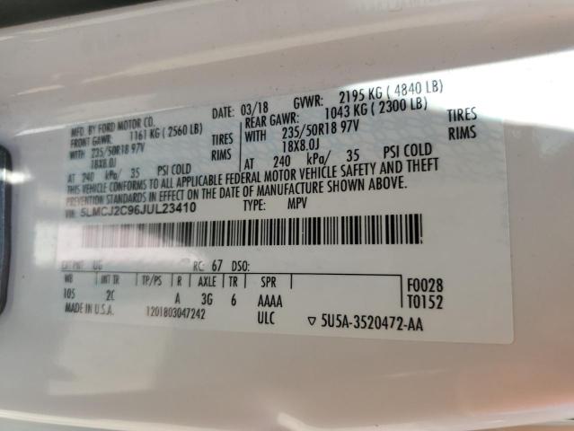 5LMCJ2C96JUL23410 - 2018 LINCOLN MKC SELECT 白色 照片 13