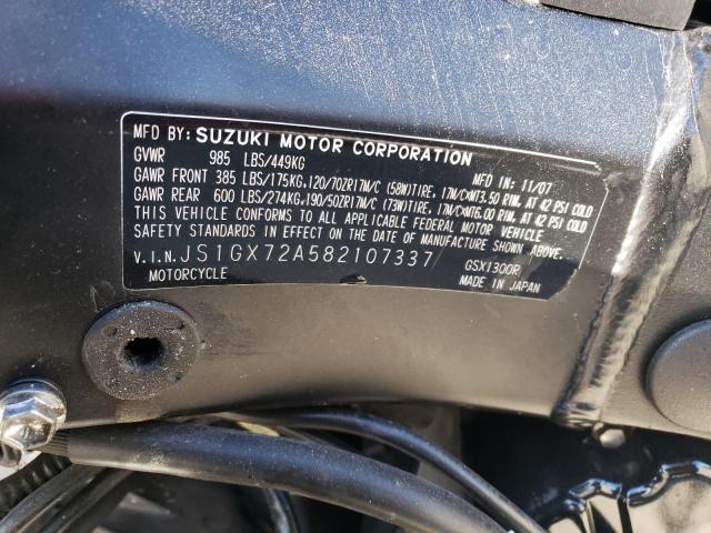 JS1GX72A582107337 - 2008 SUZUKI GSX1300 R BLACK photo 10