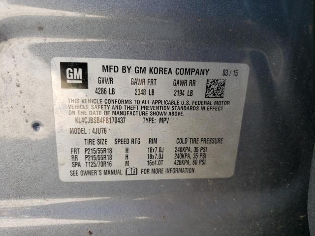 KL4CJBSB4FB170437 - 2015 BUICK ENCORE CONVENIENCE 灰色 照片 13