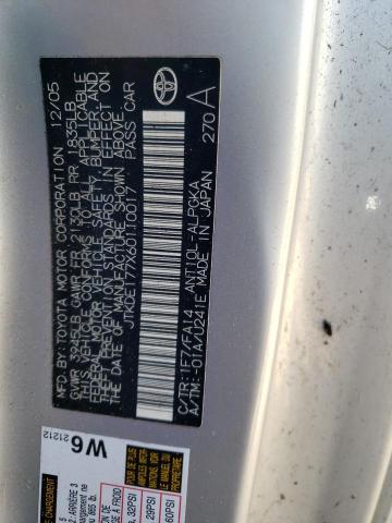 JTKDE177X60110017 - 2006 TOYOTA SCION TC 银色 照片 12