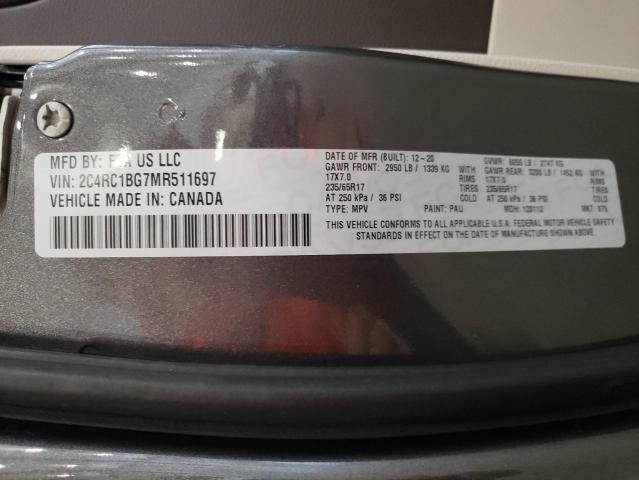 2C4RC1BG7MR511697 - 2021 CHRYSLER PACIFICA TOURING L 灰色 照片 13