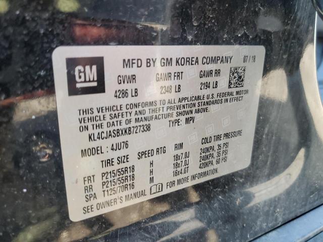 KL4CJASBXKB727338 - 2019 BUICK ENCORE PREFERRED BLACK photo 13