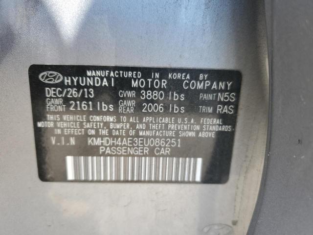 KMHDH4AE3EU086251 - 2014 HYUNDAI ELANTRA SE CHARCOAL photo 12