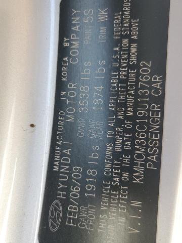 KMHCM36C19U137602 - 2009 HYUNDAI ACCENT GS SILVER photo 13