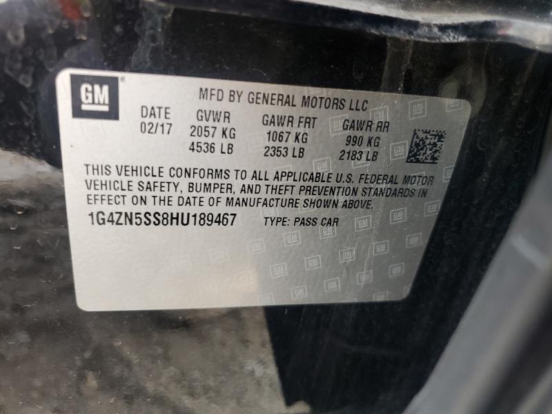 1G4ZN5SS8HU189467 - 2017 BUICK LACROSSE PREFERRED BLACK photo 12