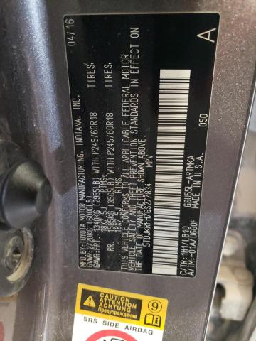 5TDJKRFH7GS277834 - 2016 TOYOTA HIGHLANDER XLE GRAY photo 13