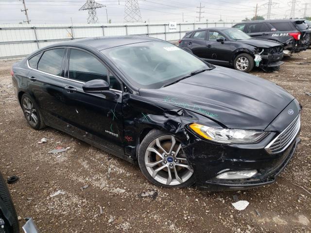 3FA6P0LU4HR233837 - 2017 FORD FUSION SE HYBRID BLACK photo 4