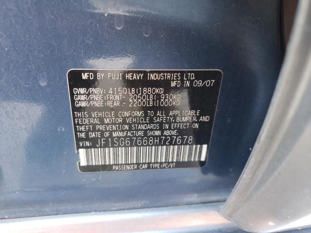 JF1SG67668H727678 - 2008 SUBARU FORESTER 2.5X LL BEAN BLUE photo 12