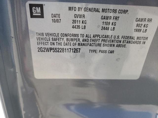 2G2WP552281171267 - 2008 PONTIAC GRAND PRIX 灰色 照片 12