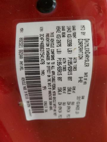 3C4FY48B63T541478 - 2003 CHRYSLER PT CRUISER CLASSIC 红色 照片 13