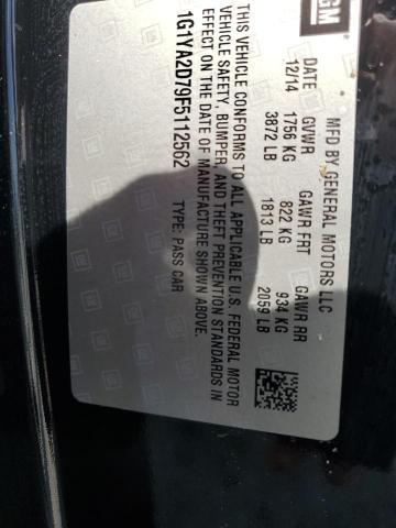 1G1YA2D79F5112562 - 2015 CHEVROLET CORVETTE STINGRAY 1LT BLACK photo 12