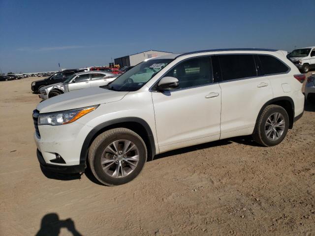 5TDKKRFH3ES007405 - 2014 TOYOTA HIGHLANDER XLE WHITE photo 1