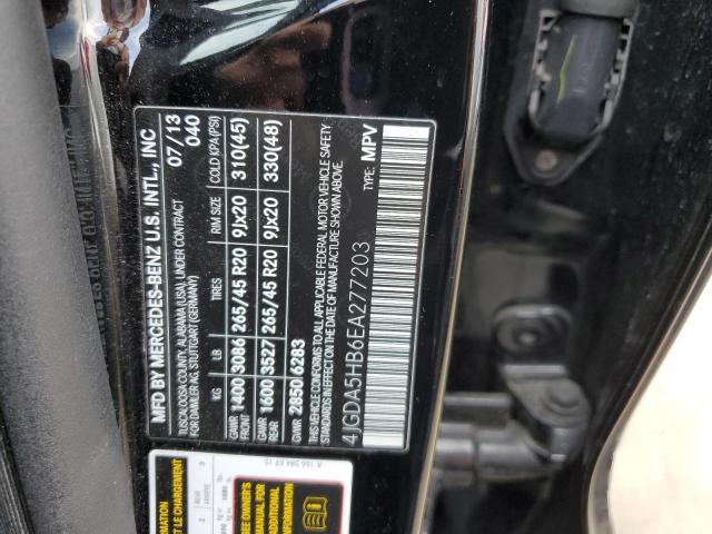 4JGDA5HB6EA277203 - 2014 MERCEDES-BENZ ML 350 4MATIC BLACK photo 13