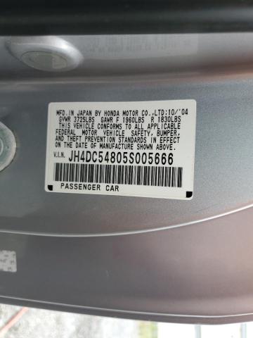 JH4DC54805S005666 - 2005 ACURA RSX SILVER photo 13