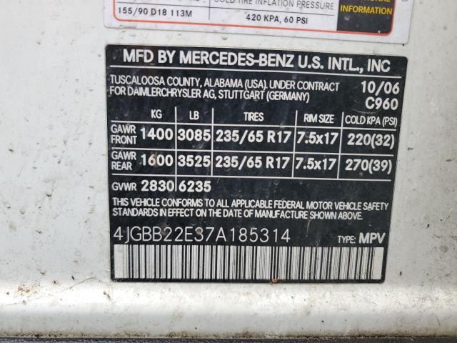 4JGBB22E37A185314 - 2007 MERCEDES-BENZ ML 320 CDI WHITE photo 13