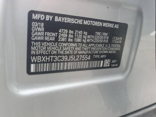 WBXHT3C39J5L27554 - 2018 BMW X1 XDRIVE28I SILVER photo 13