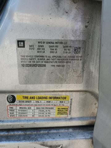 1G1ZC5EU8CF255299 - 2012 CHEVROLET MALIBU 1LT SILVER photo 12