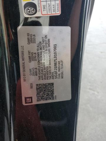 1G1FJ1R67L0107001 - 2020 CHEVROLET CAMARO ZL1 BLACK photo 12