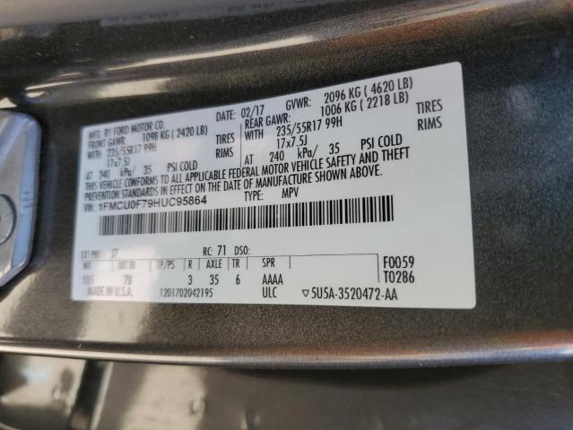 1FMCU0F79HUC95864 - 2017 FORD ESCAPE S Graphit Foto 13