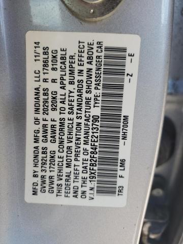 19XFB2F84FE213790 - 2015 HONDA CIVIC EX SILVER photo 12