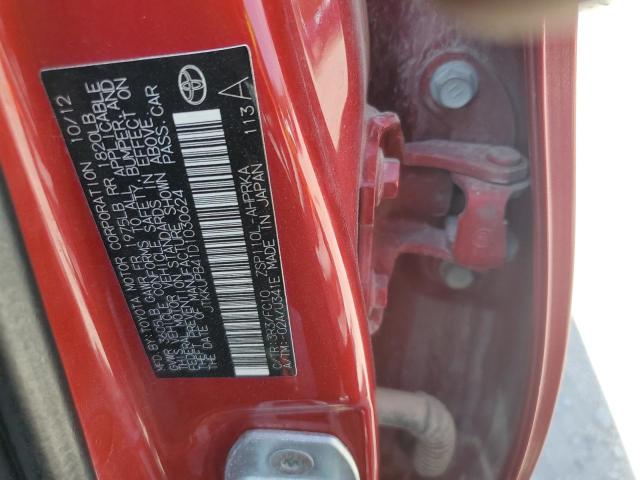 JTKKUPB41D1030624 - 2013 TOYOTA SCION XD RED photo 12