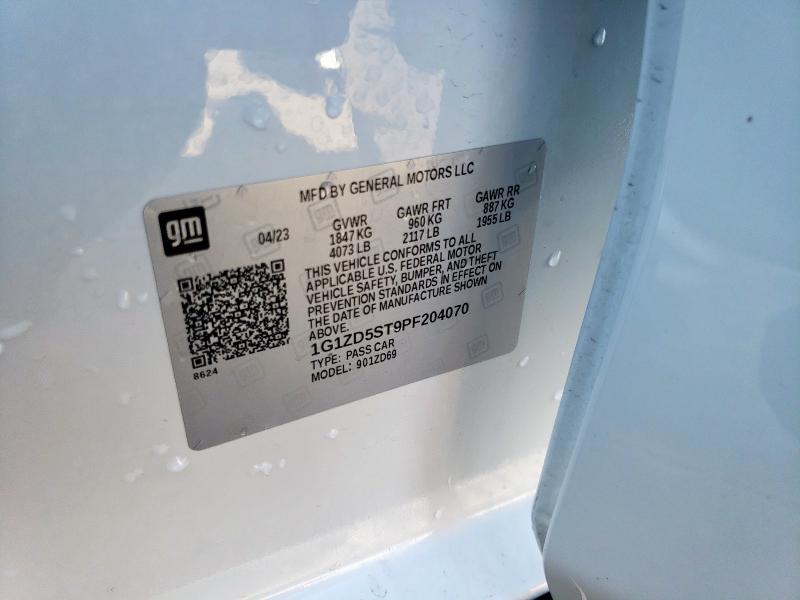 1G1ZD5ST9PF204070 - 2023 CHEVROLET MALIBU LT WHITE photo 12