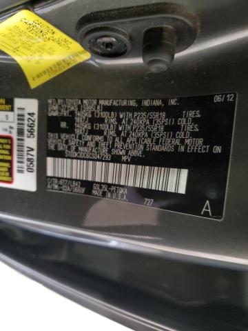 5TDDK3DC6CS047293 - 2012 TOYOTA SIENNA XLE Yaşıl foto 13